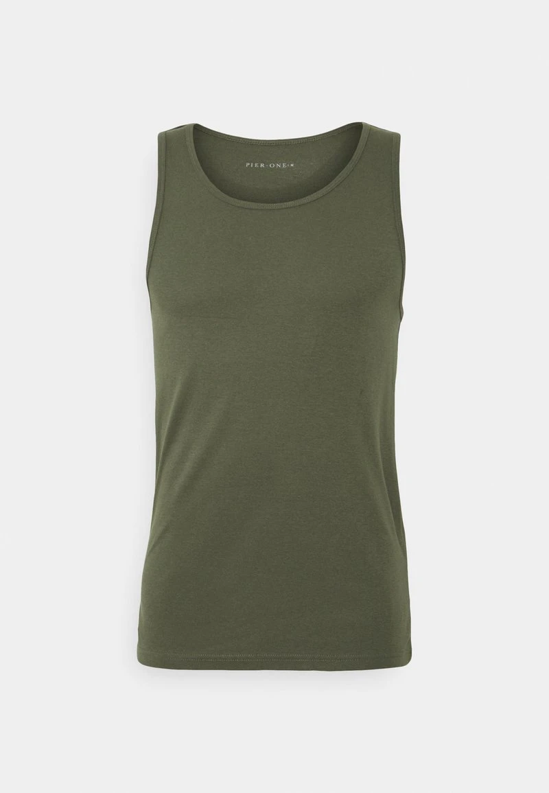 Pier One 3 PACK - Unterhemd/-shirt - Black/khaki/mottled Dark Grey 4 Pier One 3 PACK - Unterhemd/-shirt - Black/khaki/mottled Dark Grey – Bild 4