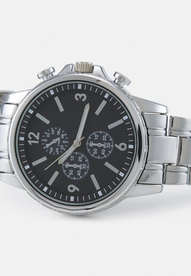 Pier One UNISEX - Uhr - Silver-coloured/black 4 Pier One UNISEX - Uhr - Silver-coloured/black – Bild 4